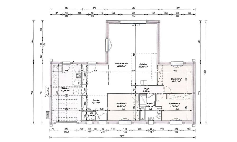 plan maison plain pied