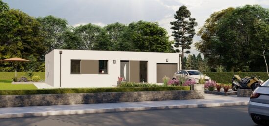 Plan de maison Surface terrain 90 m2 - 5 pièces - 4  chambres -  avec garage 